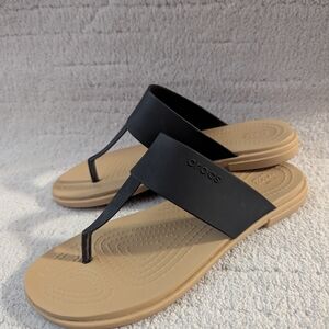 Crocs Black and Tan Sandals